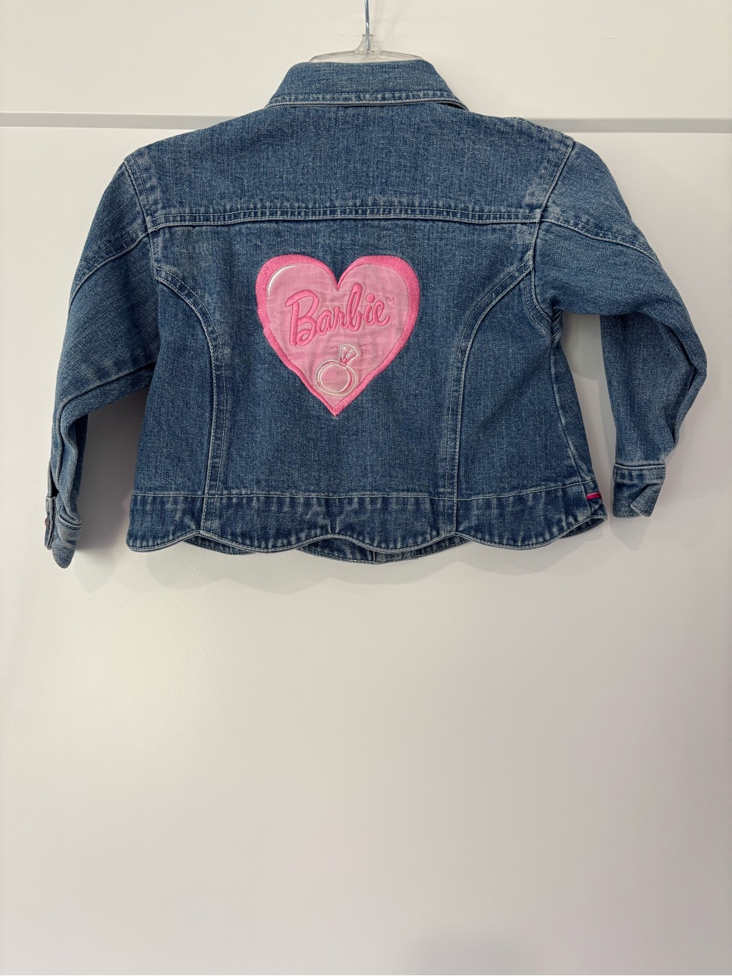 Vintage 1997 Mattel Barbie Embroidered Denim Jean Jacket 4t — image 2 of 5